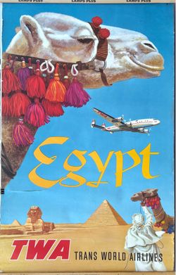 MCM: Original 1960-61 TWA EGYPT Travel Poster