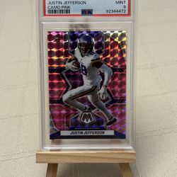 Justin Jefferson Mosaic PSA 9 VIKINGS