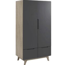 Modway Origin 2-Drawer Wardrobe Cabinet – Natural/Gray 
