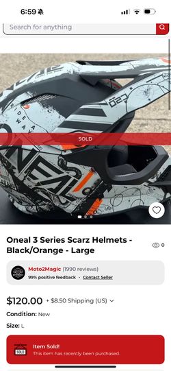 O'Neal 3 Series Scarz MX Helmet Adult Size medium 