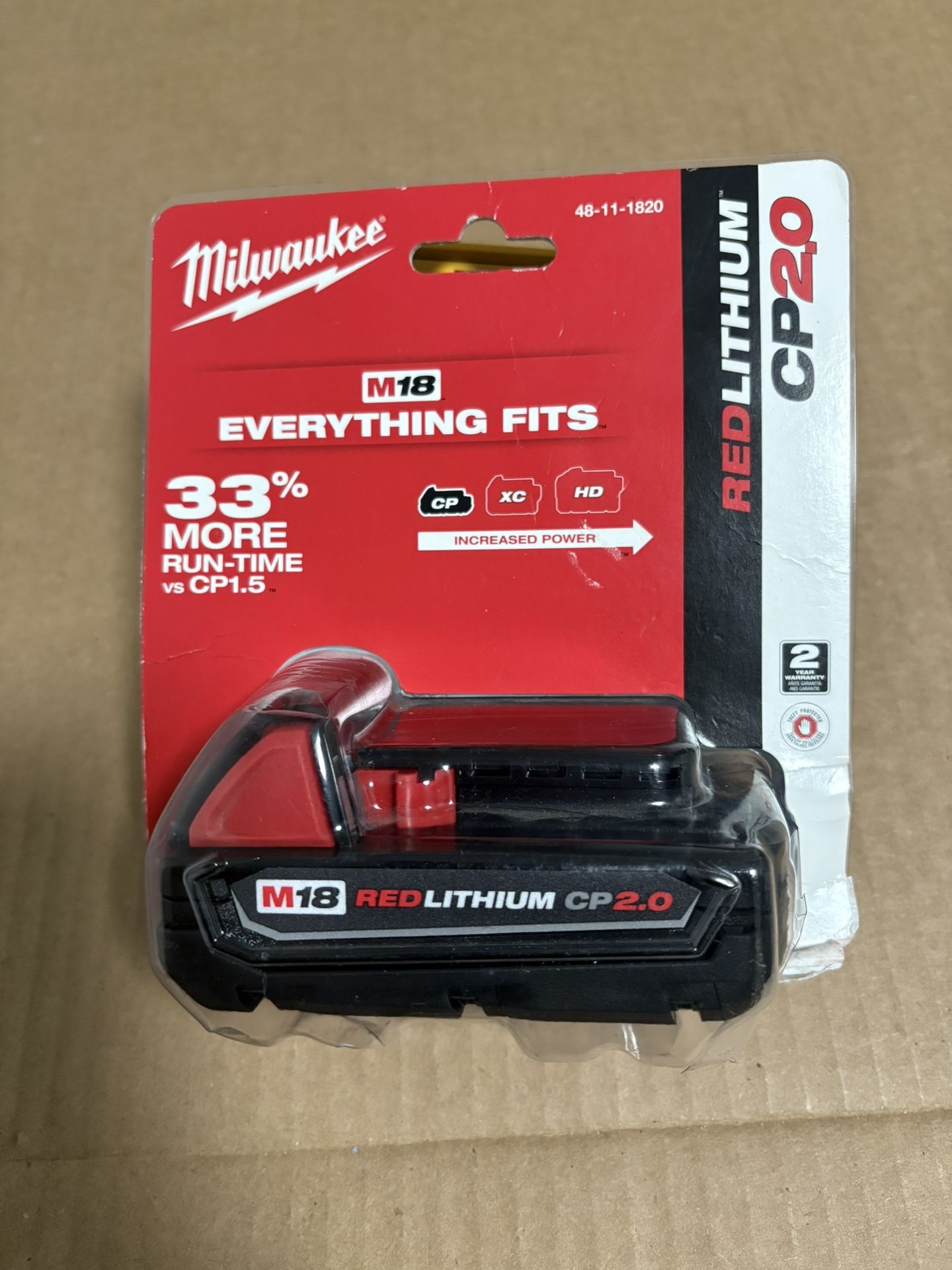 Milwaukee M18 Battery New 2,0 Open Box