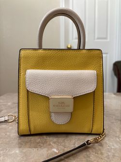 Coach Yellow & Cream Mini Purse – $50 OBO