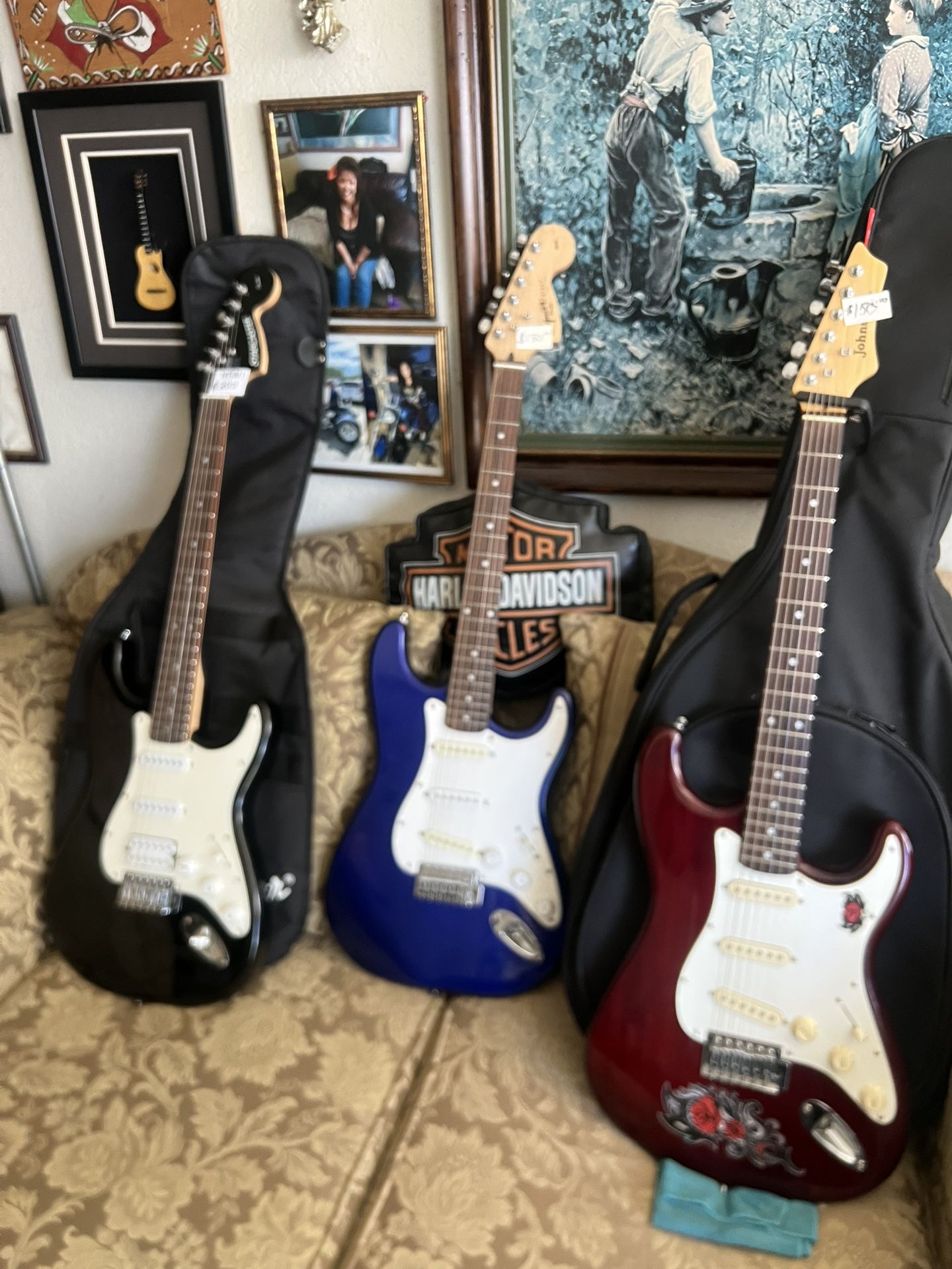 2-Fenders 1Jackson Guitars Excellent Condition!!