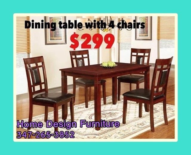 dining table with 4 chairs