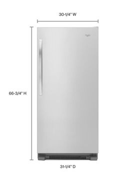 Whirlpool Sidekicks 31”W, 17.7 cu ft All‑Refrigerator, No Freezer, in Monochromatic Stainless Steel