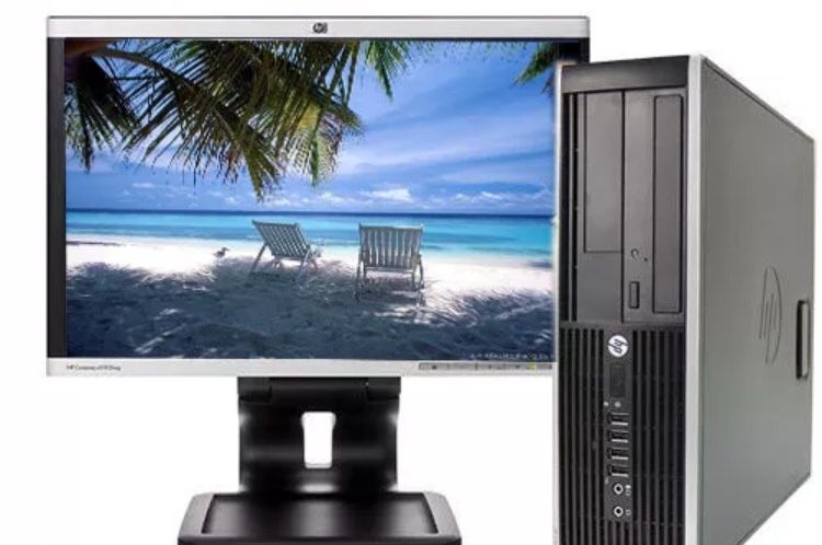 HP DC7900 PC computer desktop tower Core 2 Duo 3.0 GHz 4 GB Windows 10 . WiFi+ monitor