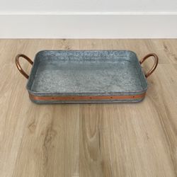 Cocktail Tray, Galvanized Metal, Industrial, Farmhouse, Rustic, Copper, Rectangle