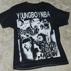 Vintage Style NBA Youngboy Never Broke Again Collage Graphic Tee 38 Baby Black Rap Tee T-shirt Men's Medium