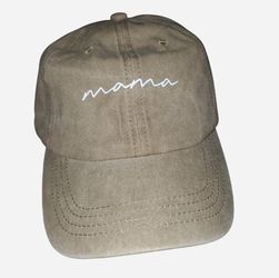 *NWOT* Mama khaki/taupe baseball cap with adjustable strap