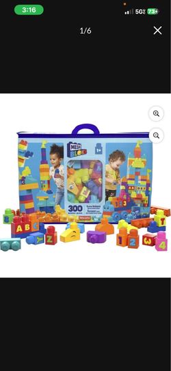 MEGA BLOKS Toy Blocks Even Bigger Building Bag with Storage (300 Pieces) for Toddler