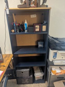 Dark Blue 3-Shelf Bookcase