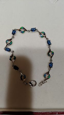 Sterling silver turquoise and saphire bracelet