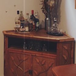 Vintage Corner Bar/media Cabinet 
