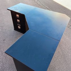 Black Pottery Barn Bedford Corner Desk