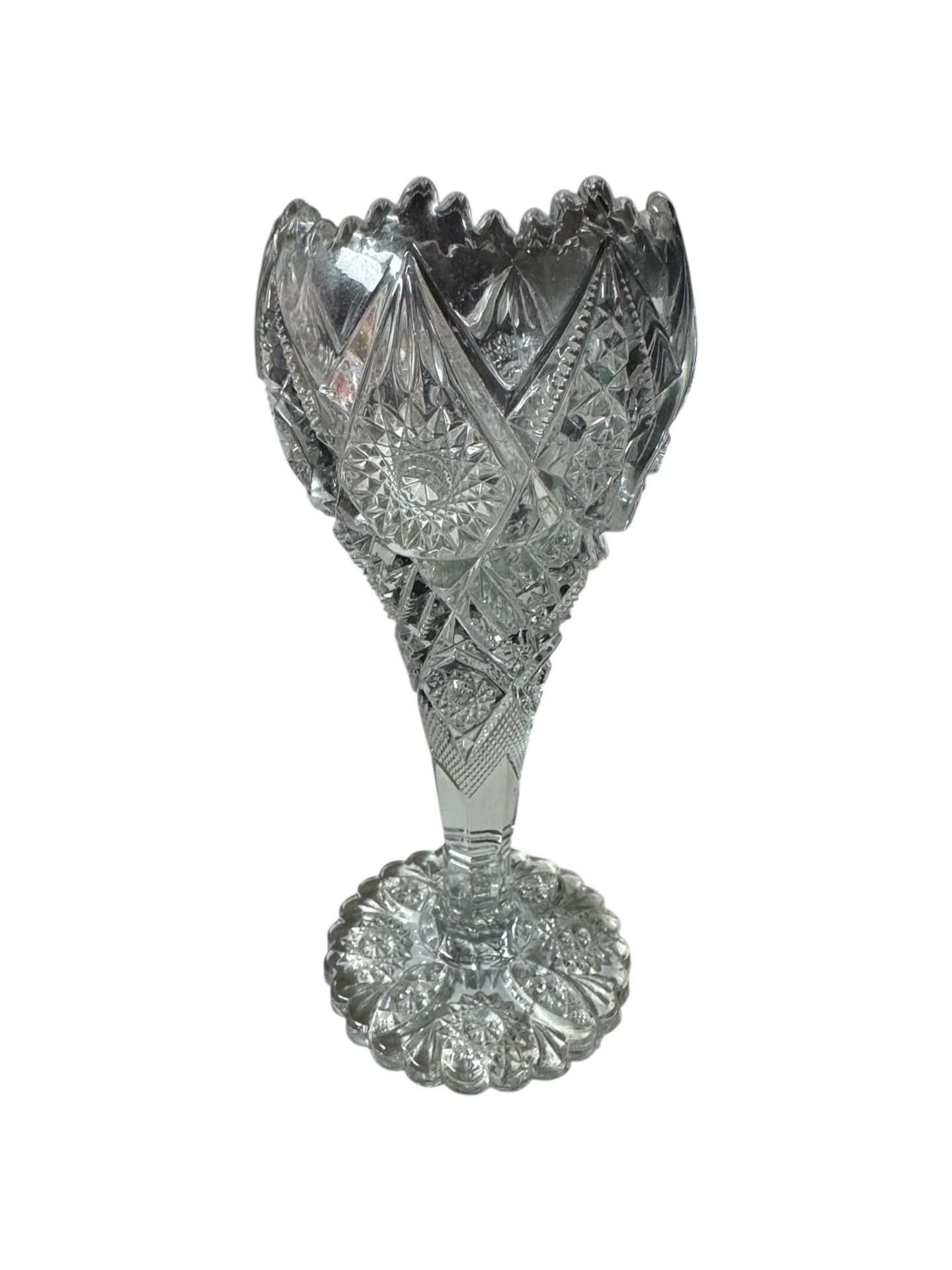 Antique imperial EAPG Thunderbolt Chalice Vase – 1909