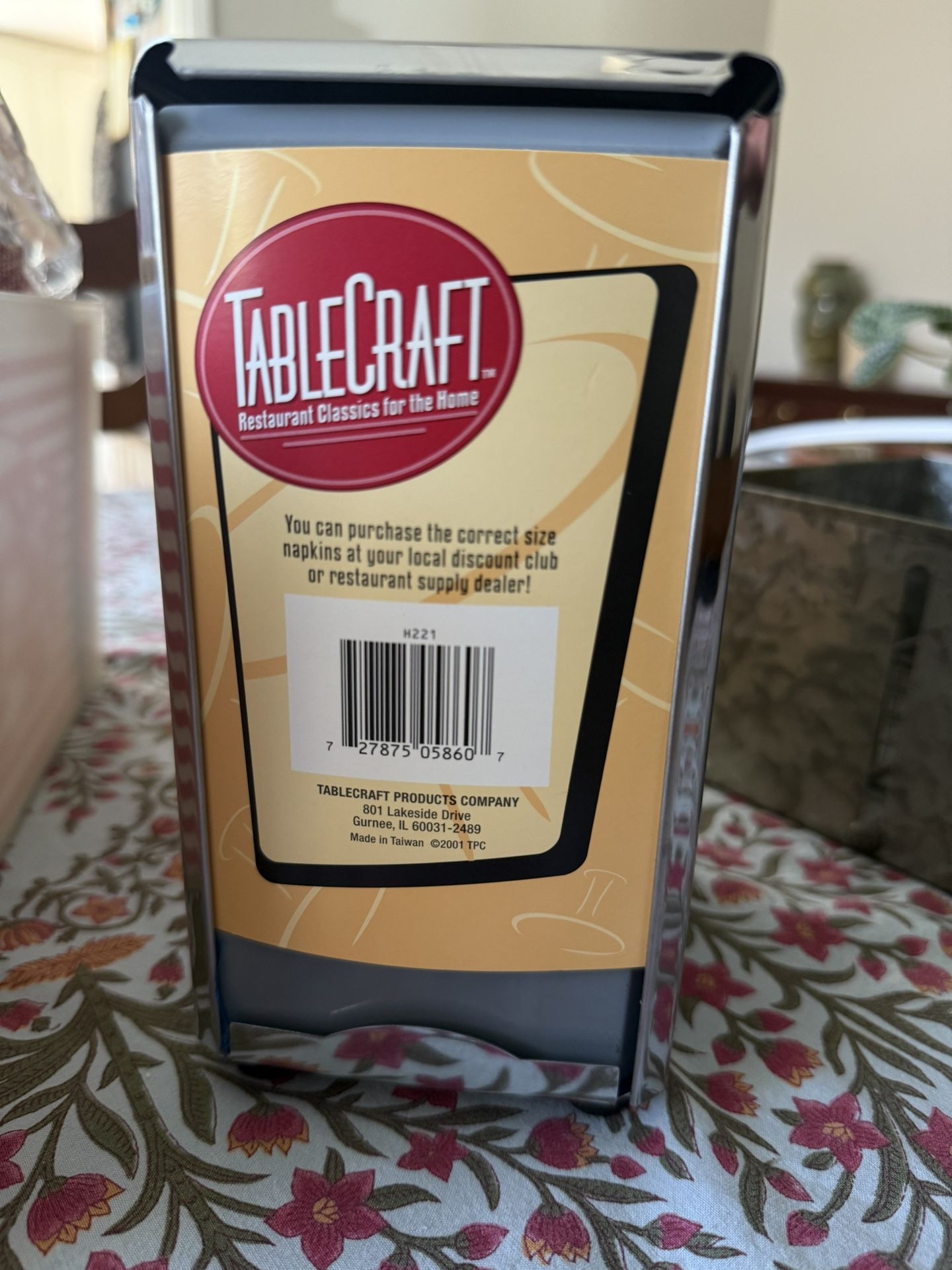 Table Craft Stainless Steel Folded Napkin Dispenser 