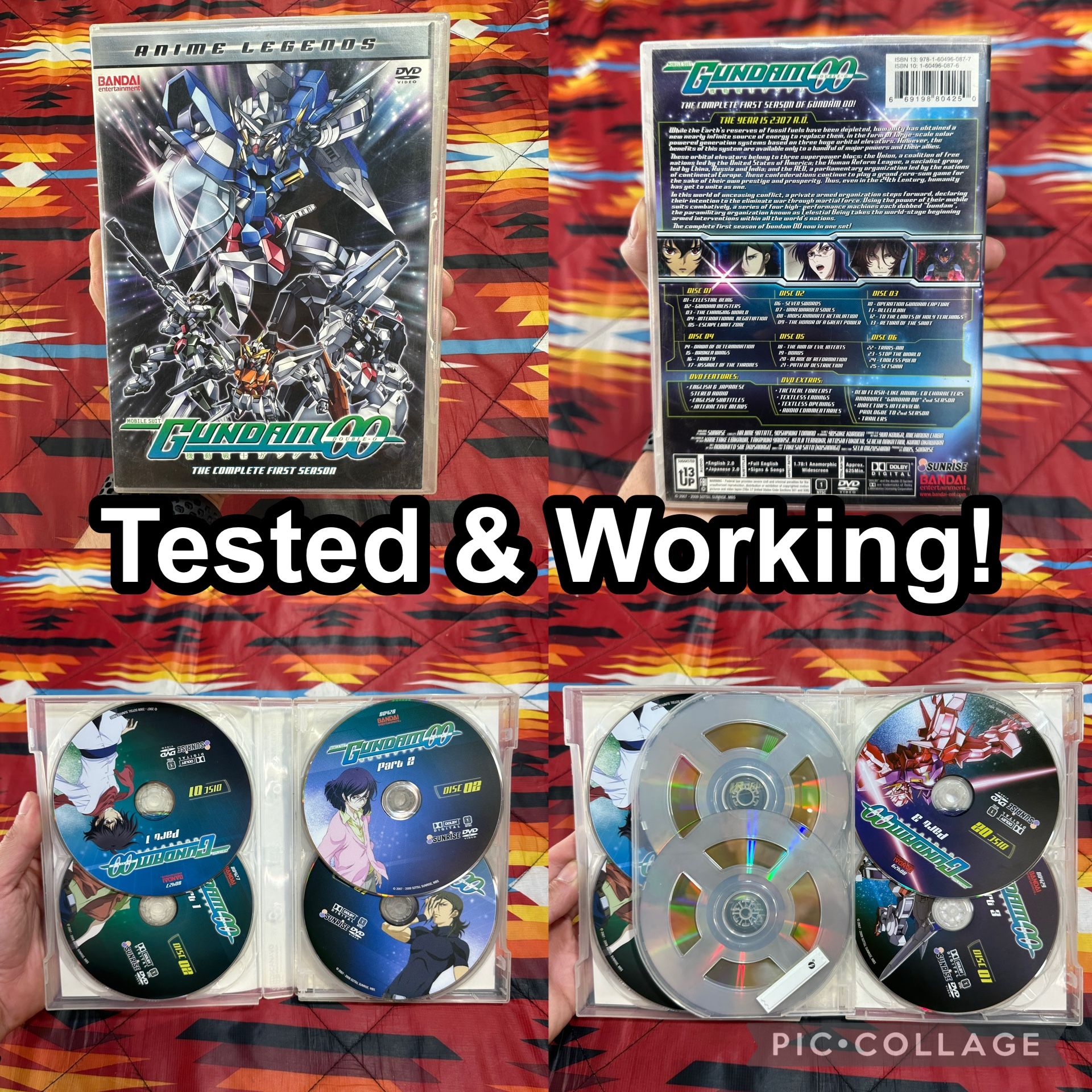 Mobile Suit Gundam 00: The Complete First Season (DVD, 2012, 6-Disc Set) Tested!