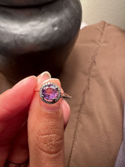 Amatista Ring With Diamonds 