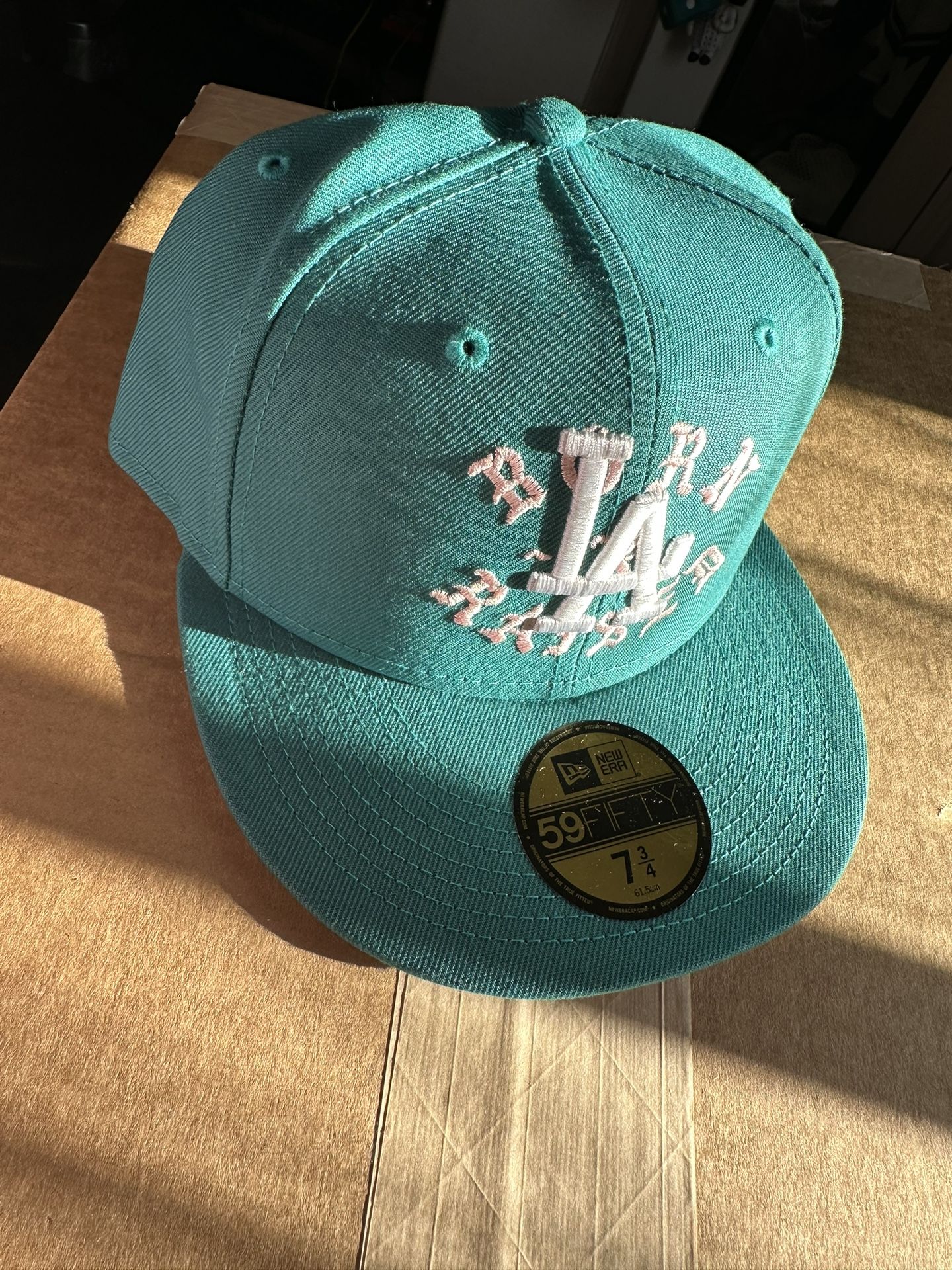 NEW ERA BORN X RAISED + DODGERS ROCKER HAT: TEAL Size 3 / 4 NEW ERA BORN X RAISED + DODGERS ROCKER HAT: TEAL Size 3 / 4
