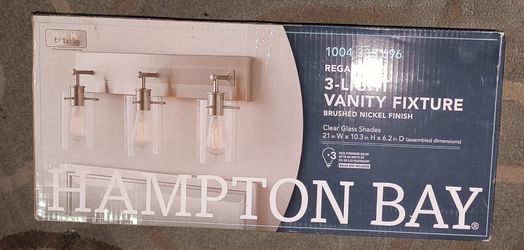 Hampton Bay 3-Light Vanity Fixture Brushed Nickel