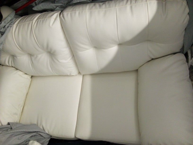 White Faux Leather Loveseat