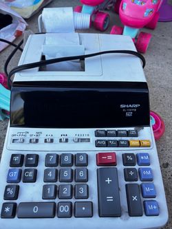Sharp EL-1197PIII 12-digit heavy-duty desktop printing calculator with a paper roll