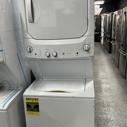 Stackable GE 27” Washer Dryer Electric Single Unit Open Box