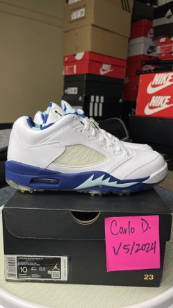 $275: Air Jordan 5 Golf - Size 10 - Brand New - Wing It / Grape Ice 5s