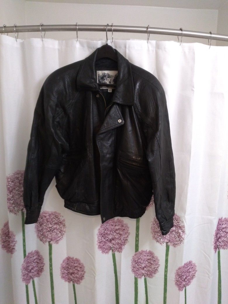 Mirage ..side S...Man Black Leather Jacket