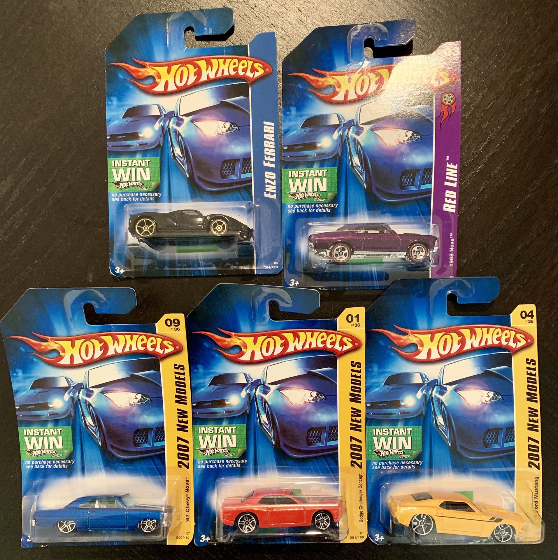 Lot of 5 Hot Wheels Collectible Cars