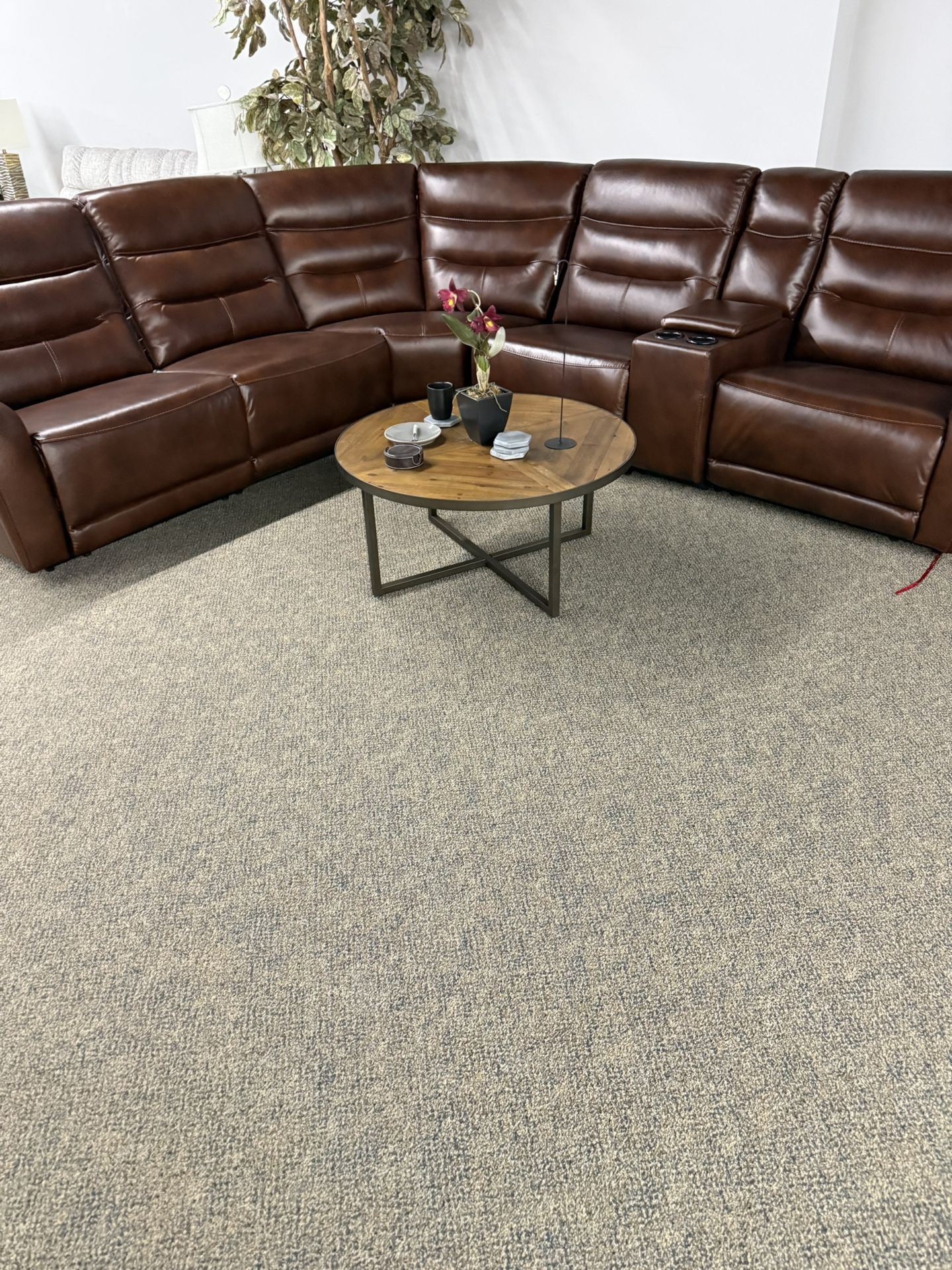Dual Power Leather Sectional On Sale