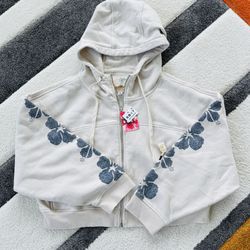 Roxy Women's Fringing Reefs Zip-Up Hoodie in the color Pumice Stone