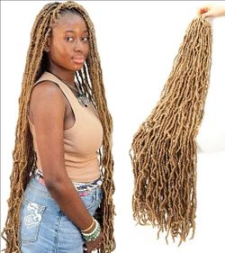 36 Inch Faux Locs Crochet Hair Pre Looped Distressed Synthetic Hair,7pc#27
Soft Locs Whole Strand No Extended Long New Faux Locs Pre-looped Super Ligh