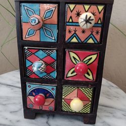 $30 Wood Ceramic Porcelain Apothecary Spice Cabinet/Jewelry.
So Colorful Perfect Condition. I Have 2