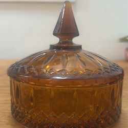 Vintage Candy Dish - Indiana Glass Amber 