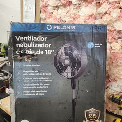 Pelonis
18 in. 3 Speeds Outdoor Misting Pedestal Fan in Black with 80° Oscillation 1600 CFM for up to 500 sq. ft