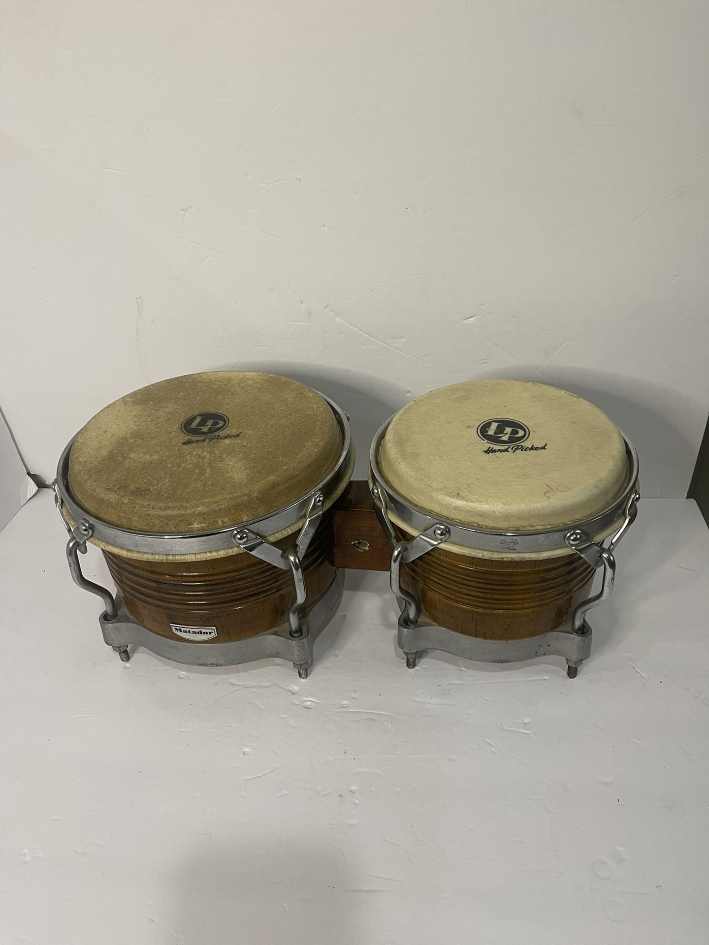 Latin Percussion Matador Series Wood Bongos Natural/Chrome