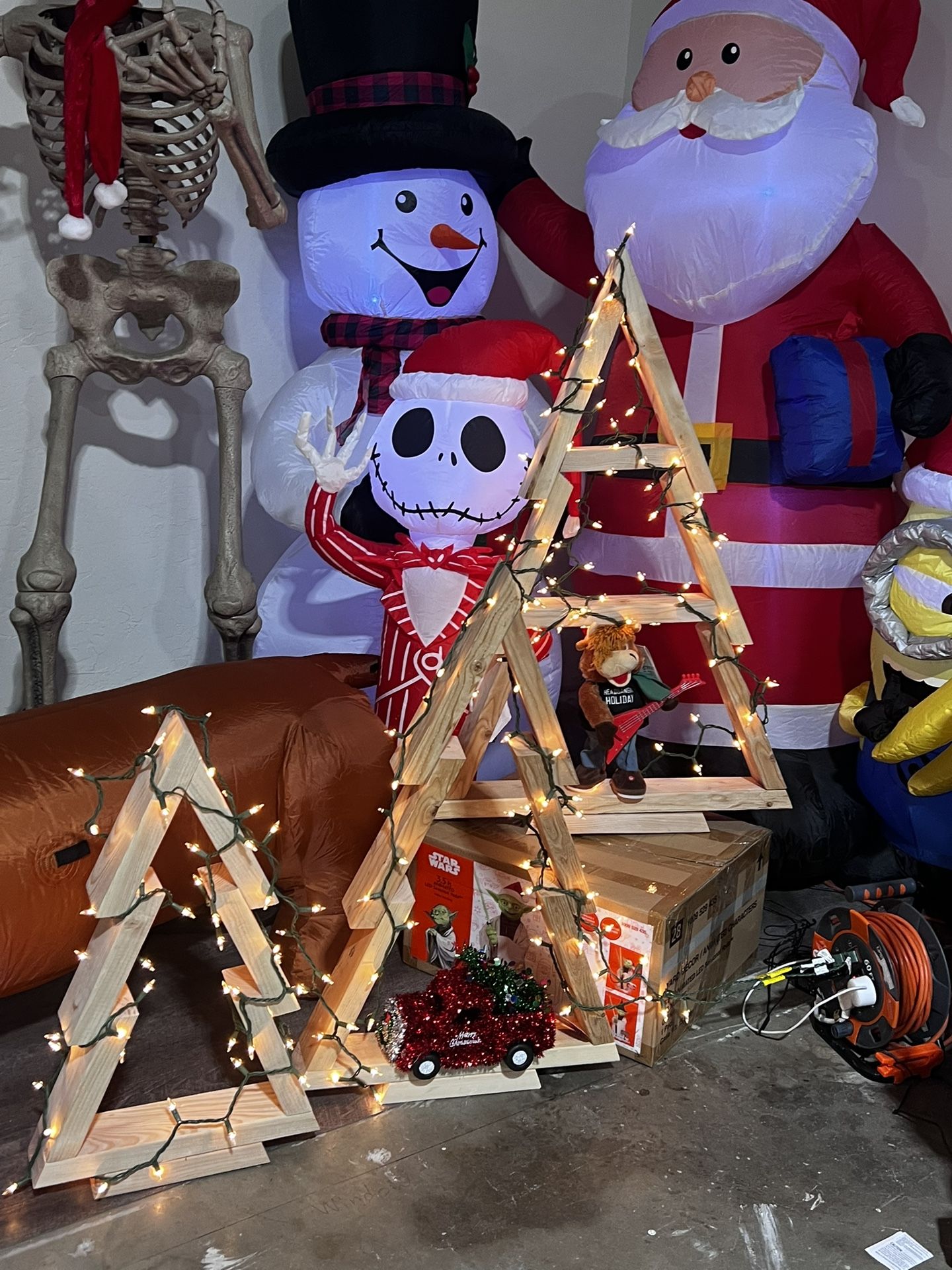 Hand made rustic wood trees set of 3