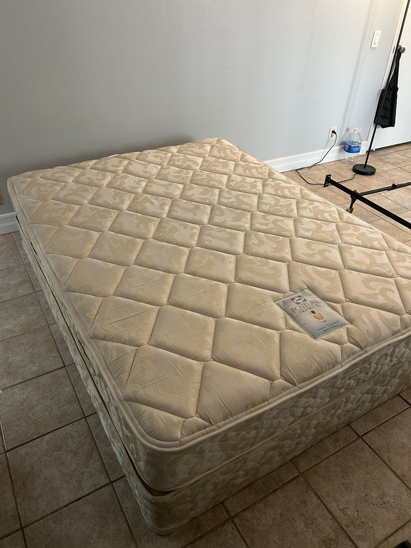 Bed, Bed Frame, Box Spring, Desk & Desk Lamp