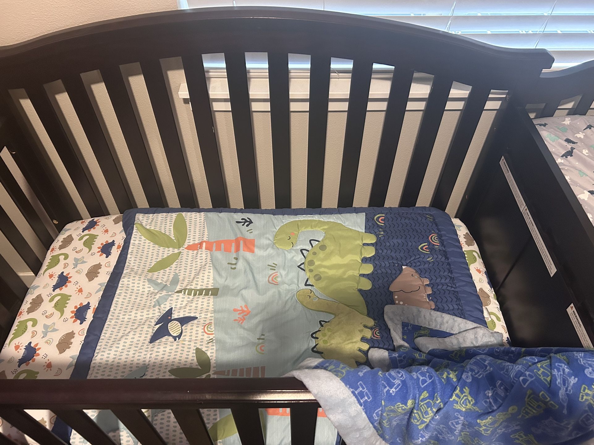 Dark Brown Wood Crib