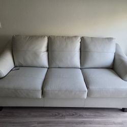 Leather Sofa - Excellent Condition - Genoa Coconut