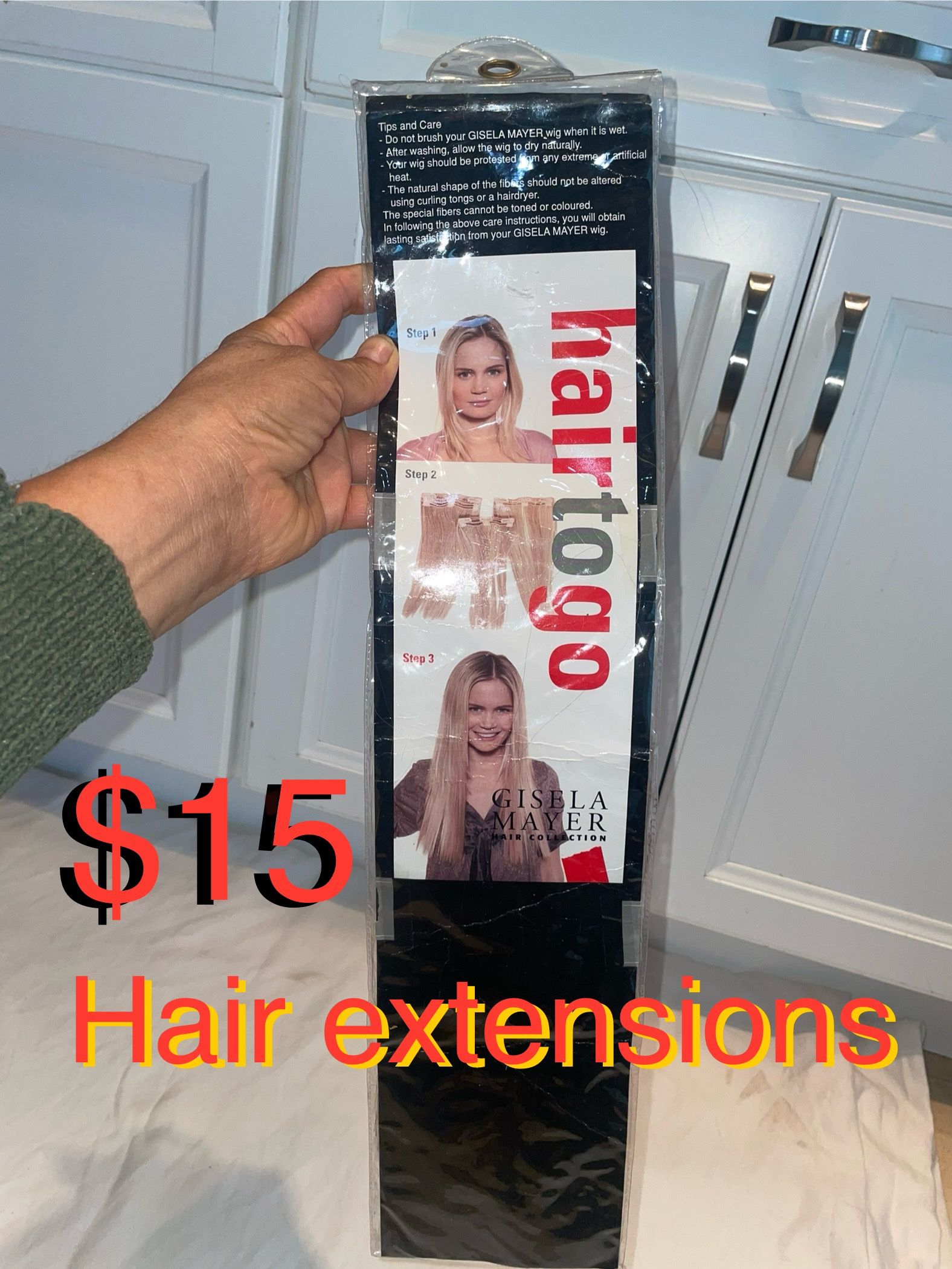 $15 Blonde Hair Extensions 19” with clips Brand new great for your costume