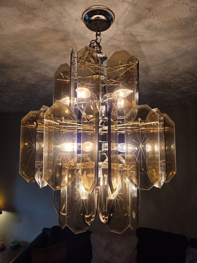 Beveled Glass Chandelier 