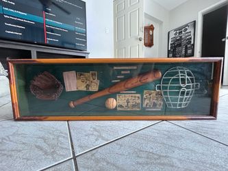 Vintage "The History of Baseball" 3D Shadow Box Display Case – Wall Art Decor/ Baseball Memorabilia