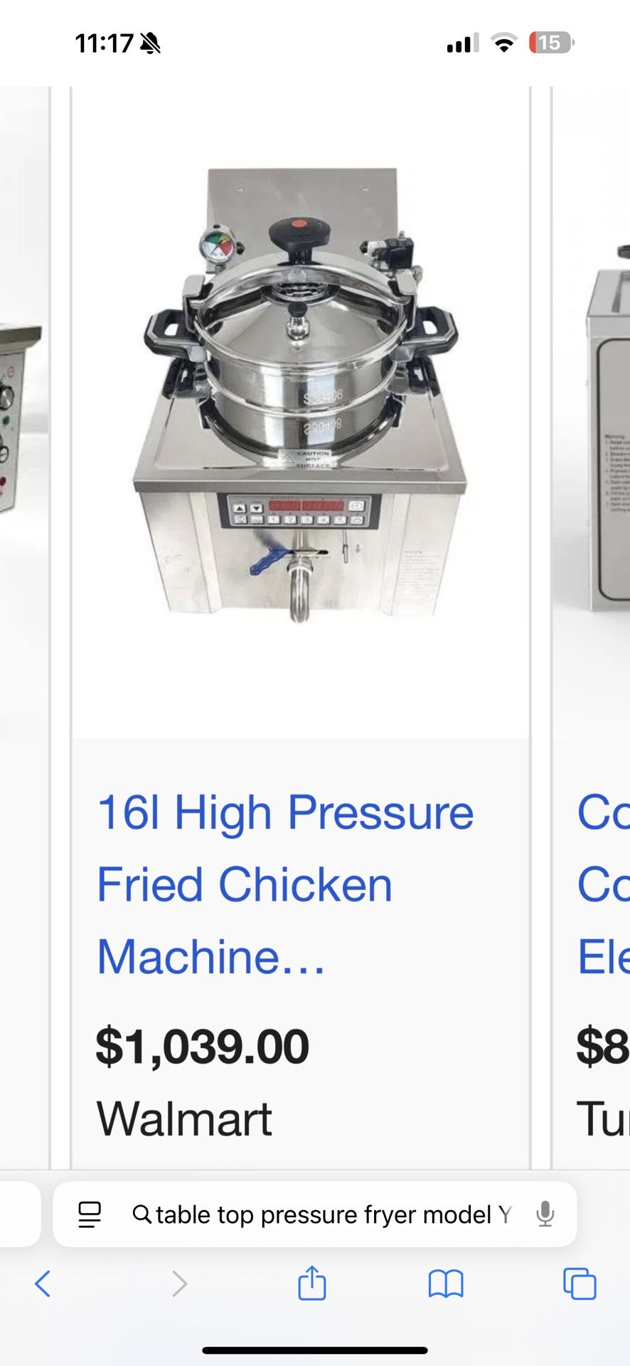 Table Top Pressure Fryer USED