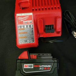 Milwaukee M18 18-Volt Lithium-Ion XC Starter Kit with One 5.0Ah Battery and Charger