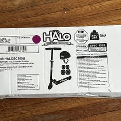 Purple Halo Scooter With Pads And Helmet