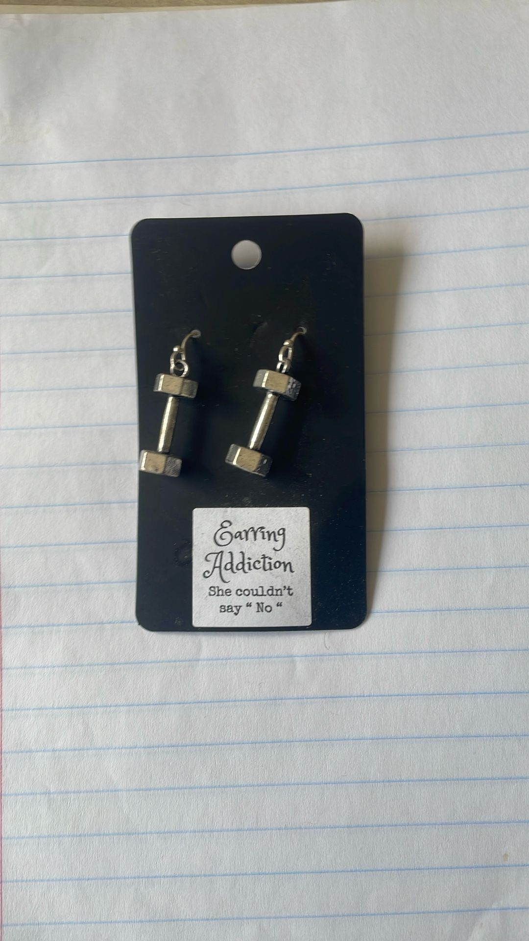 Silver Dumbbell Earrings