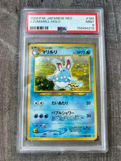 Azumarill Holo #184 PSA 9 Japanese Neo 2000 GS New World Pokemon Company