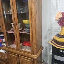 Brown Cabinet With Light Inside
